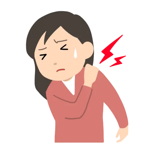 肩こりに悩む女性のイラスト