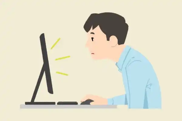 不良姿勢の男性イラスト