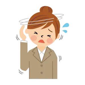 めまいがしている女性